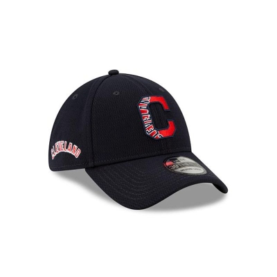 Blue Cleveland Indians Hat - New Era MLB 2021 Spring Training 39THIRTY Stretch Fit Caps USA6103792